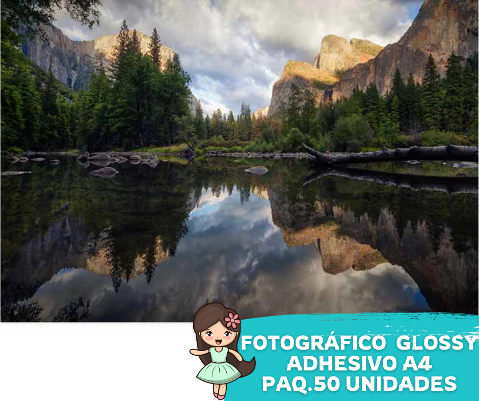 A4 Papel Fotográfico Adhesivo Brillante 135grs 50Uds