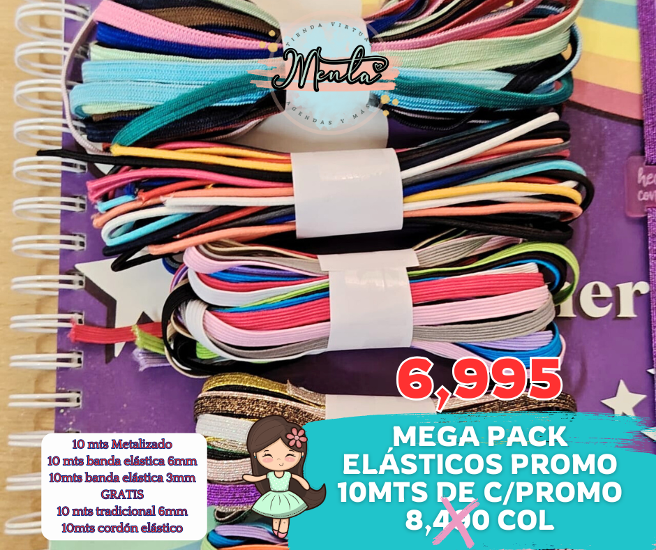 Mega Pack elástico Menta 30% Desc.