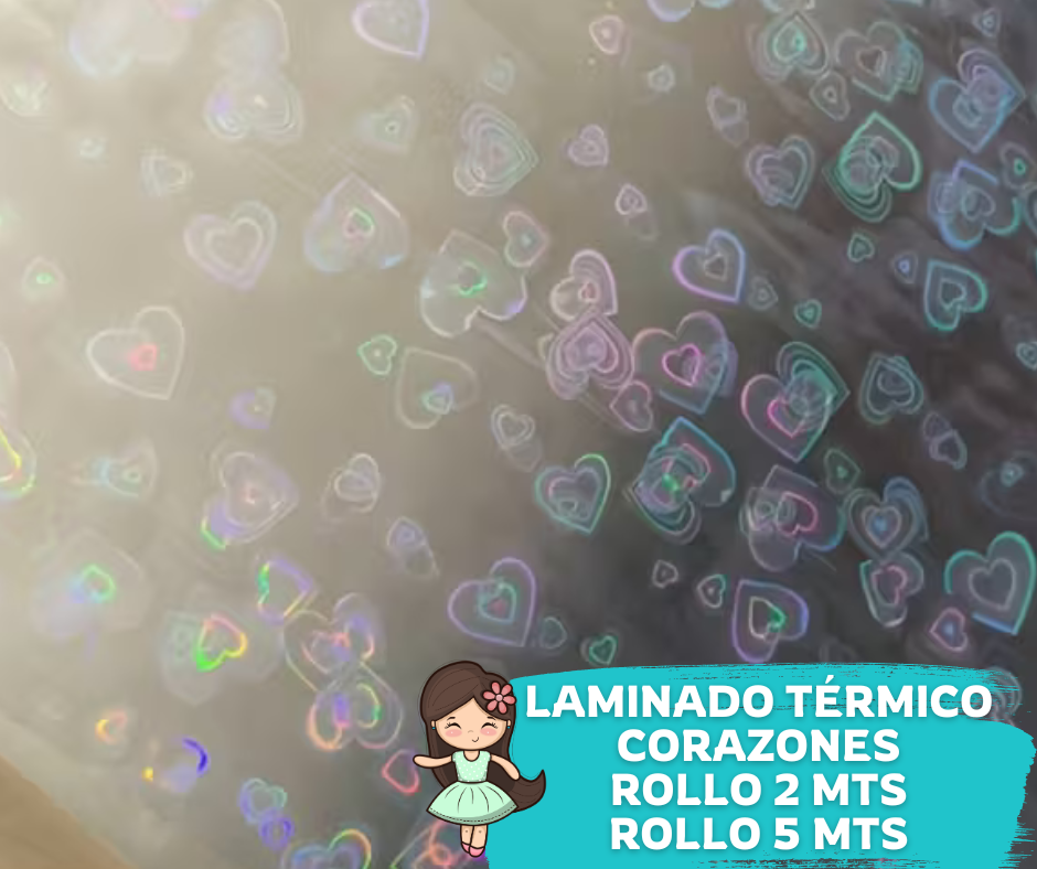 Laminado Corazones 32cms ancho (2.4 Micras)