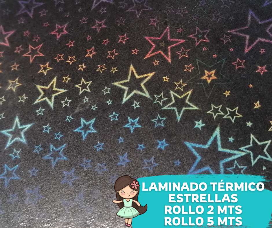 Laminado Estrellas 32cms ancho (2.4 Micras)