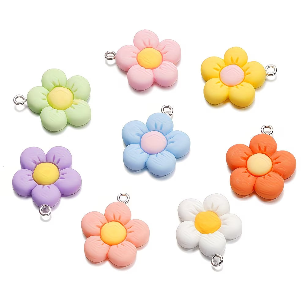 Dije Flor Pastel 6 Unidades