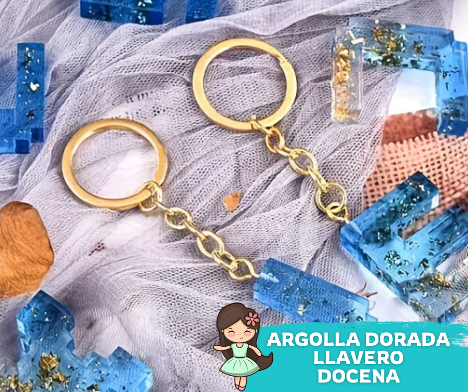 Argolla Dorada Llavero Docena