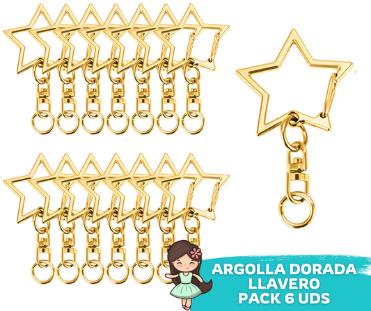 Argolla Estrella Dorada 6 Uds