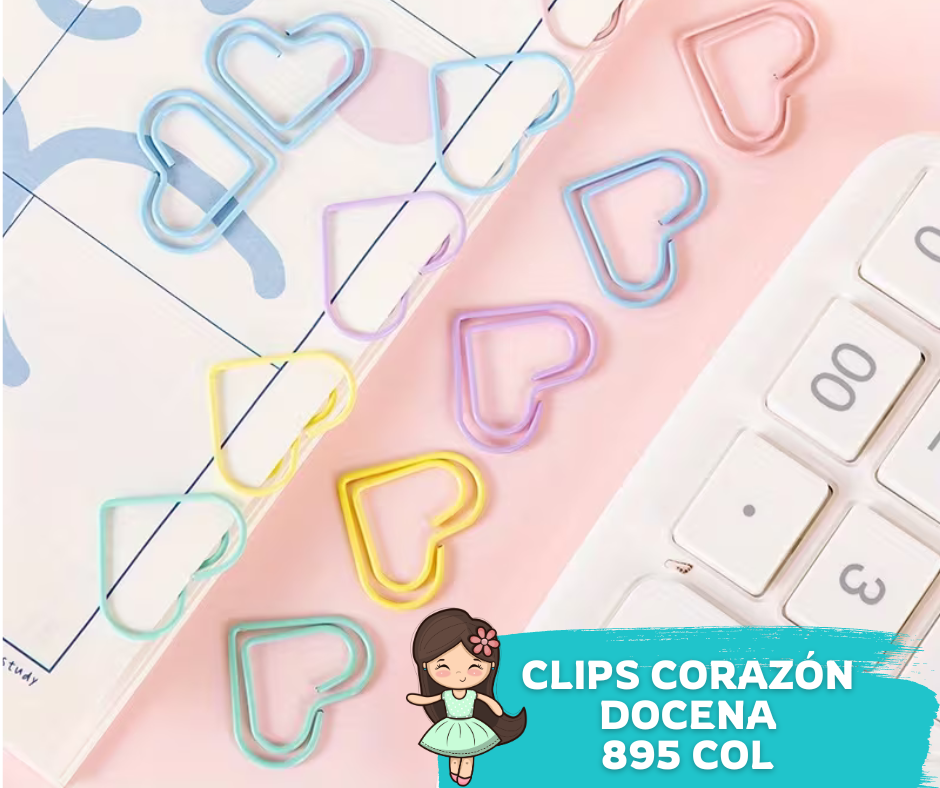 Clips Corazón Docena