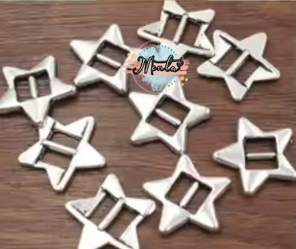 Plaquita Estrella para Elástico 4 Unidades