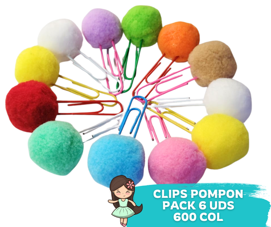 Clips Pompon Pack 6 Uds