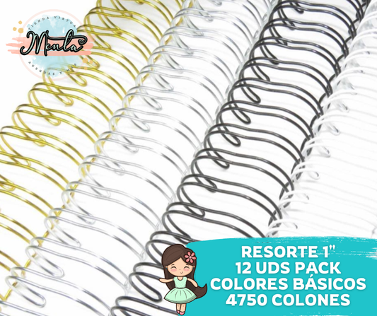Resortes Metálicos Pack Docena 1" 30% Desc.