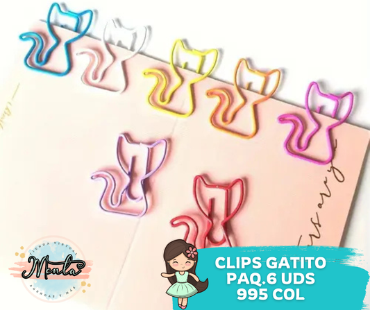 Clips Gatito 6 Unidades