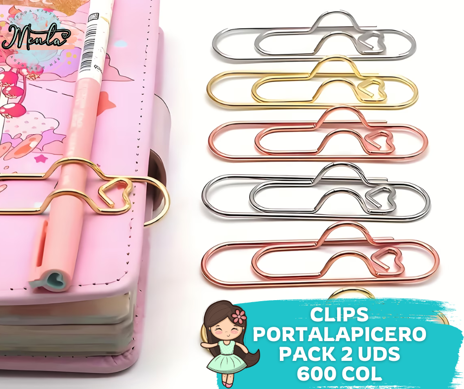 Clips Portalapicero Metalizado Pack 2 Uds