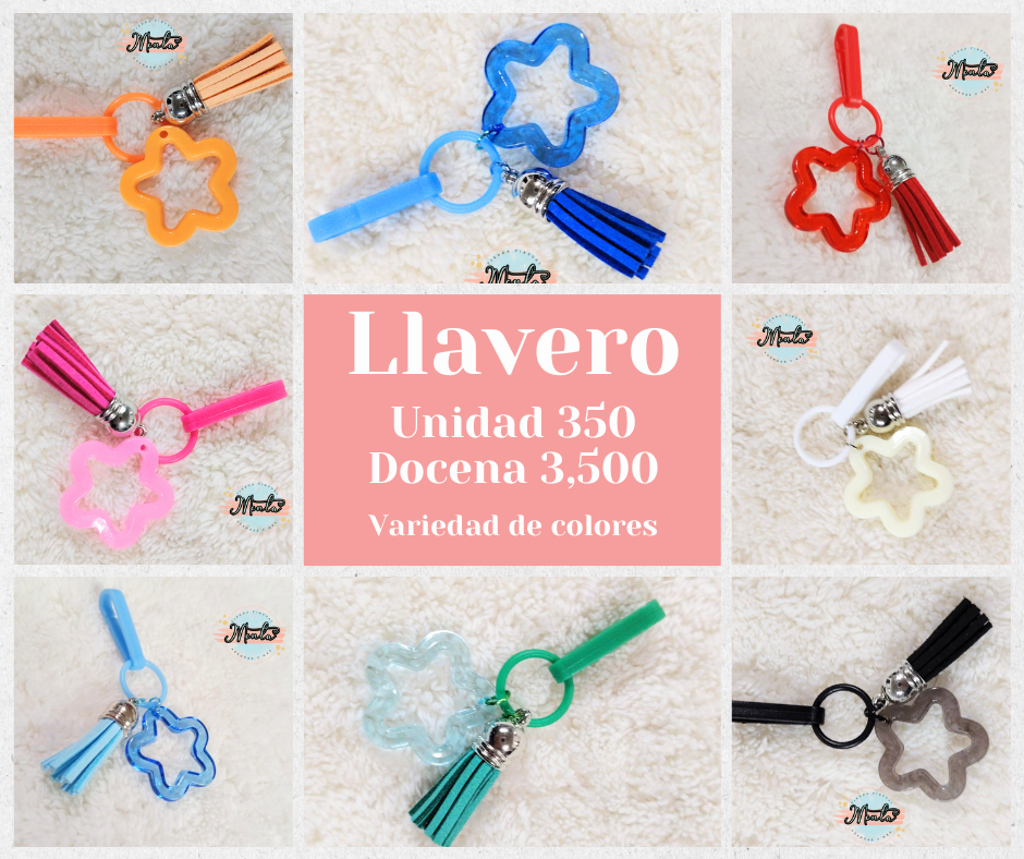 Docena Llavero trío colores pastel