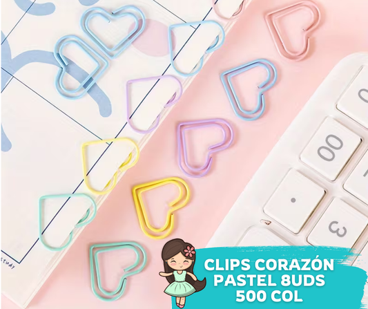 Clips Corazón Pack 8uds