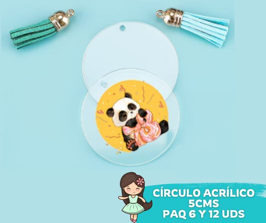 Círculos Acrílico Transparente 5cms
