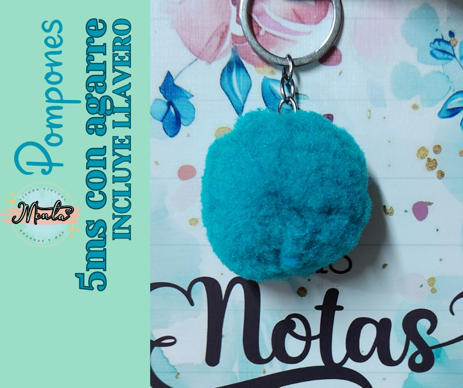 Pompon con Llavero 5cms