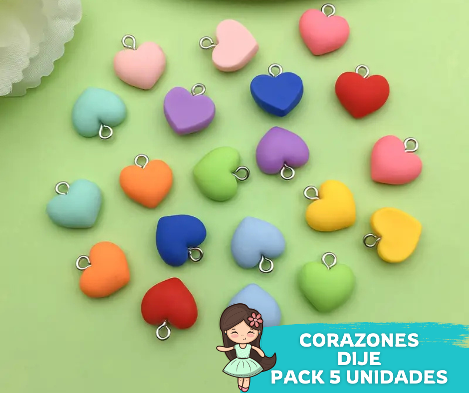 Dije Corazones 6 Unidades