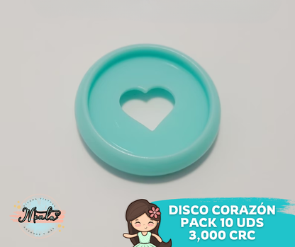 Discos Corazón 28mm Pack 10Uds