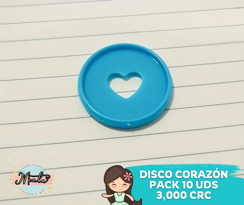 Discos Corazón 28mm Pack 10Uds