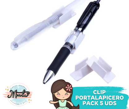 Clip Portalapicero Blanco Adhesivo 5 Unidades