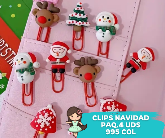 Clips Navidad 4 Unidades