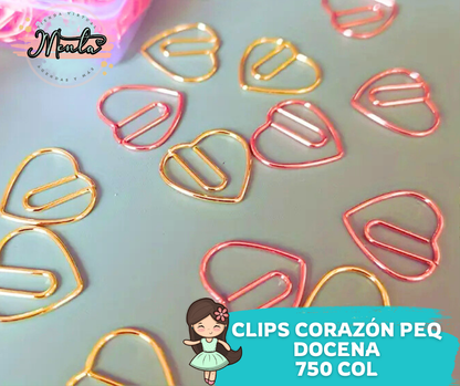 Clips Corazón Docena