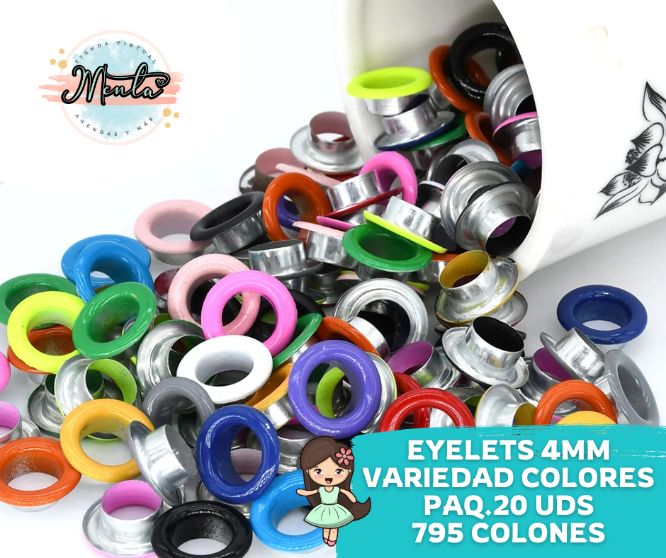 Eyelets Colores 4MM para Crop a Dile (20U)